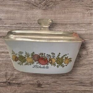CORNING WARE SPICE of LIFE L’Echalote Casserole A-1-B w/ Pyrex Lid Vintage 1 Qt